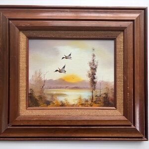 Original Oil on Canvas-Ducks in Marsh